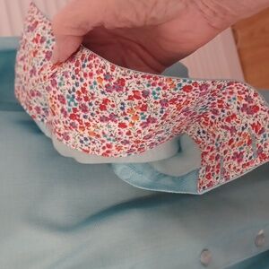 Bertgio Men's LS Turquoise Cotton shirt Contrast Cuffs Floral Print 6 2XL GUC